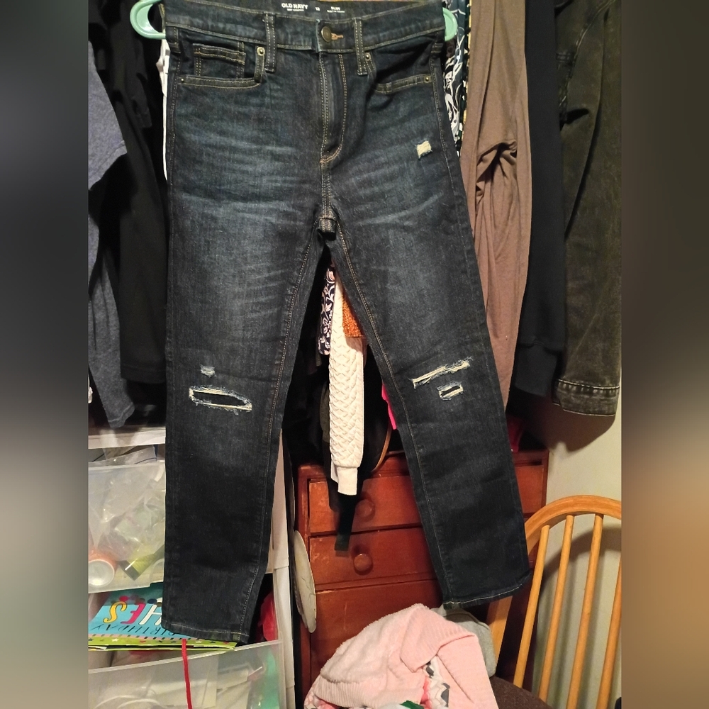 Old Navy Distressed Dark Wash Jeans